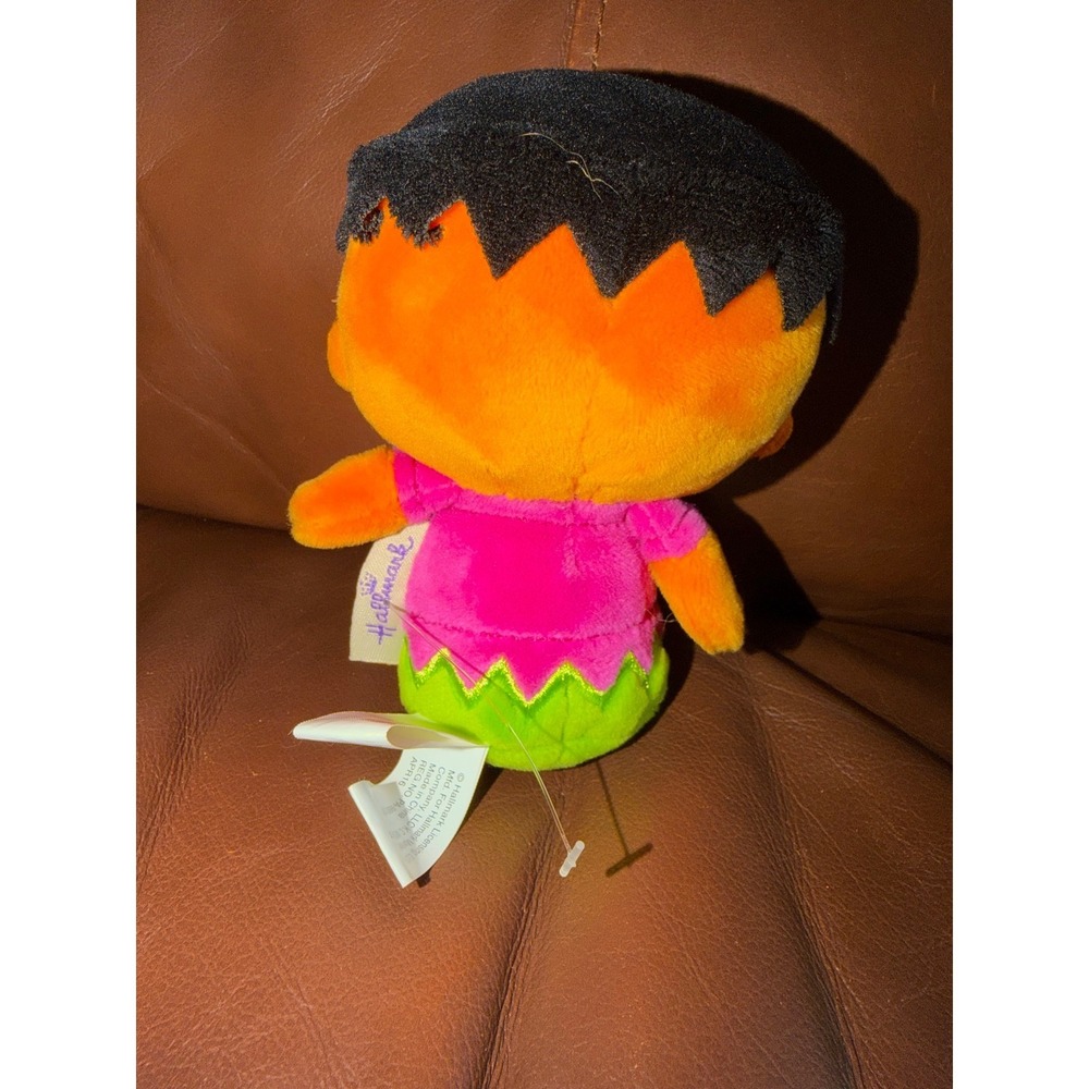 Hallmark itty bittys Frankenstein Plush Halloween Monster Orange Pink - Picture 2 of 3